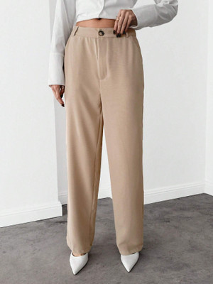 NUCOUTHS Regular Fit Women Beige Trousers