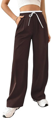 Leriya Fashion Regular Fit Women Brown Trousers
