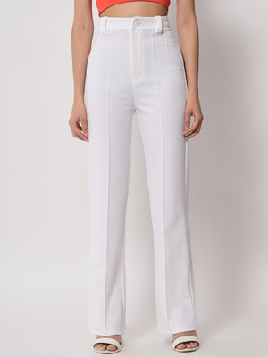 KOTTY Regular Fit Women White Trousers