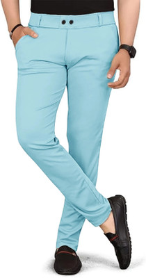 COMBRAIDED Regular Fit Men Light Blue Trousers
