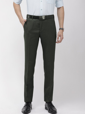 Raymond Slim Fit Men Dark Green Trousers