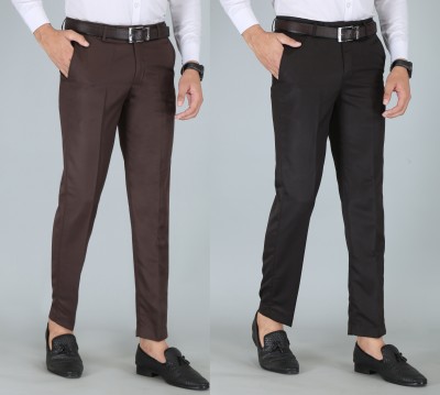 Kurus Regular Fit Men Brown Trousers