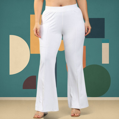 nitafashion Loose Fit Women White Trousers