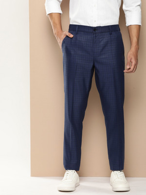 encore by INVICTUS Regular Fit Men Blue Trousers