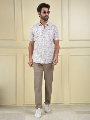 CRIMSOUNE CLUB Slim Fit Men Beige Trousers