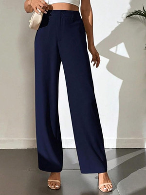 Broadstar Straight Fit Women Blue Trousers