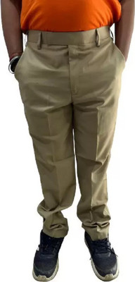 SRI SAI SRINIVASA FABRICS Regular Fit Men Khaki Trousers