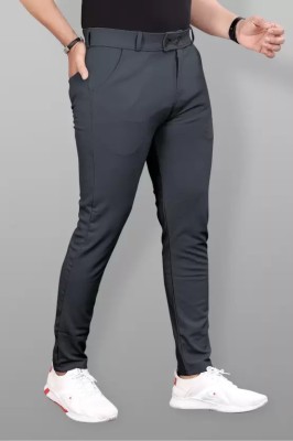 R V ENTERPRISES Slim Fit Men Grey Trousers