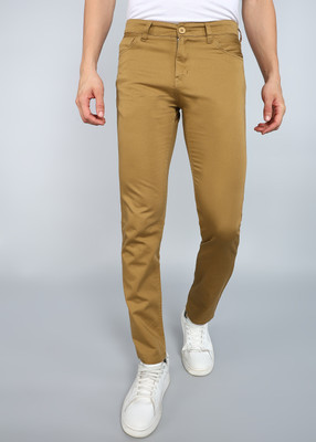 PROVOGUE Slim Fit Men Khaki Trousers