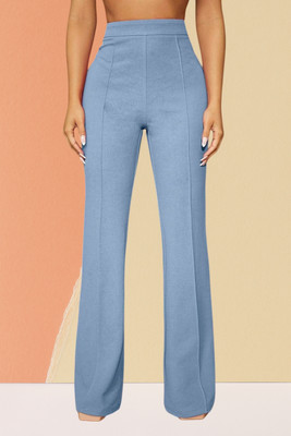 AKOTTY Comfort Fit, Regular Fit Women Light Blue Trousers