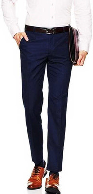 SLC Formal Trousers/ Formal Pant Regular Fit Men Blue Trousers