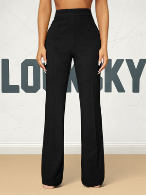 Anitafashion Comfort Fit, Regular Fit Women Black Trousers