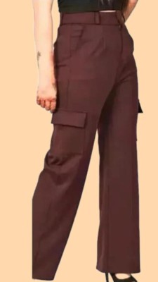 dhruvisha creation Regular Fit Women Brown Trousers