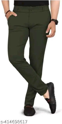 Advikfashion Slim Fit Men Green Trousers