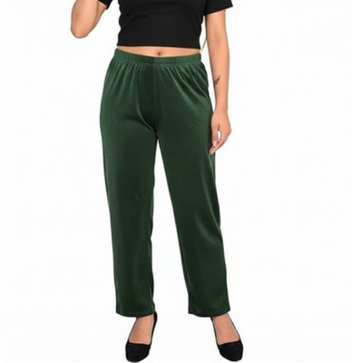 DCLOTHZ Regular Fit Women Dark Green Trousers