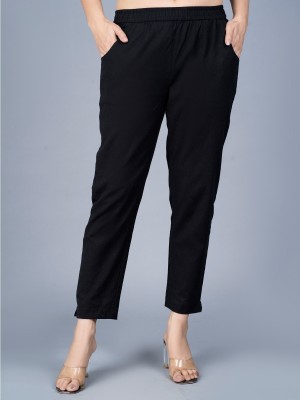 SAAV Slim Fit Women Black Trousers