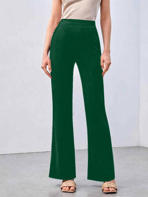 Maheshvi Regular Fit Women Dark Green Trousers