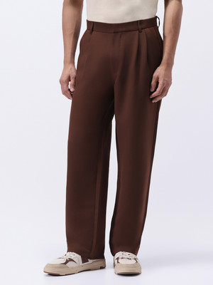 Urbano Fashion Loose Fit Men Brown Trousers