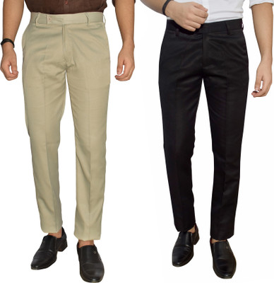 Kundan Regular Fit Men Light Blue, Black Trousers