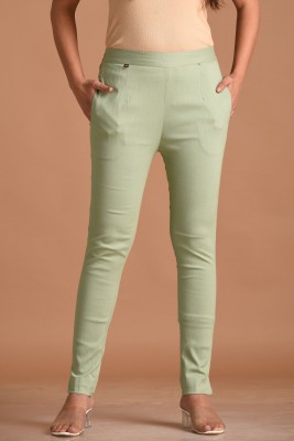 RESHAM ZARI Regular Fit Women Light Green Trousers