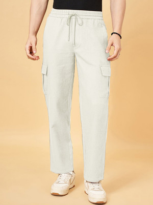 INDICLUB Self Design Men Beige Track Pants