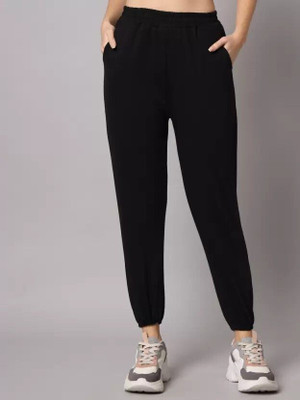 CLOTHINK India Regular Fit Women Black Trousers