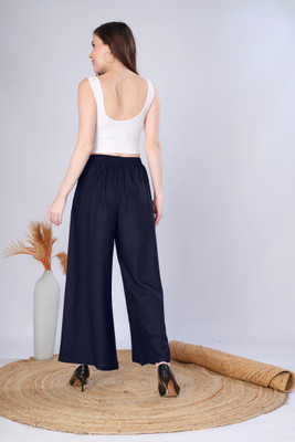 Vivika Flared Women Blue Trousers