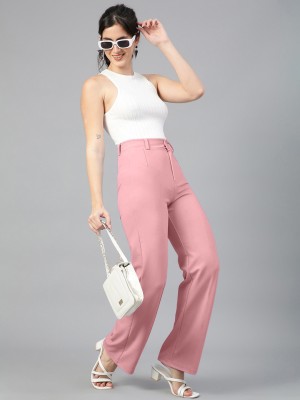 Gling Regular Fit Women Pink Trousers