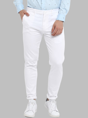 Halogen Slim Fit Men White Trousers