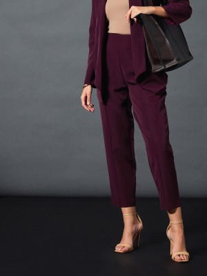 SASSAFRAS Regular Fit Women Maroon Trousers