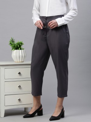 De Moza Relaxed Women Grey Trousers