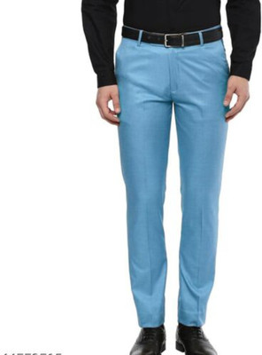 ABHIRAAM Regular Fit Men Blue Trousers