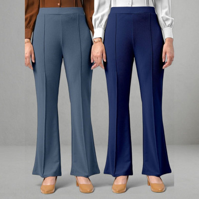 HouseOfCommon Loose Fit Women Grey, Dark Blue Trousers
