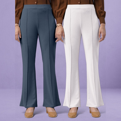 HouseOfCommon Loose Fit Women Grey, White Trousers