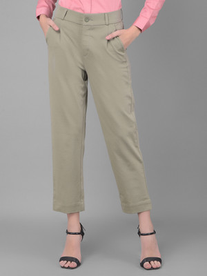 CRIMSOUNE CLUB Slim Fit Women Green Trousers