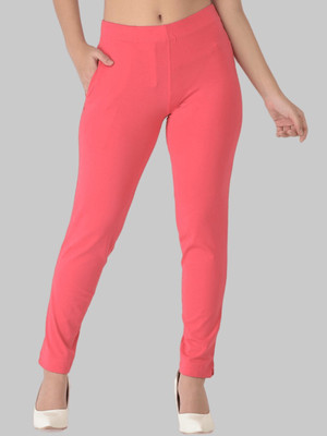 Dollar Missy Dollar Missy Women's Cotton Four-Way Stretchable Kurti Pant Slim Fit Women Pink Trousers