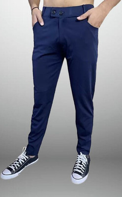 PTC CREATION Regular Fit Men Dark Blue Trousers