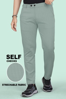 INDICLUB Regular Fit Men Light Green Trousers