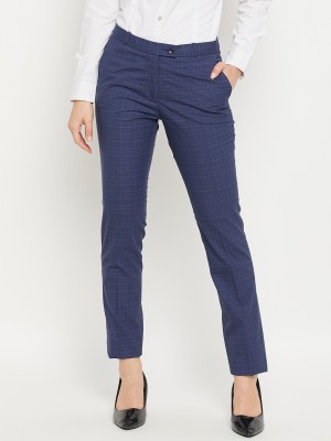 Crozo By Cantabil Regular Fit Men Blue Trousers