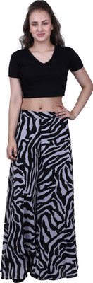 color world Flared Women White, Black Trousers