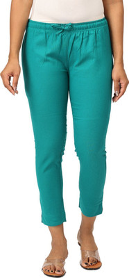 i TEX Regular Fit Women Light Green Trousers
