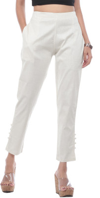 TRUELADY Regular Fit Women White Trousers