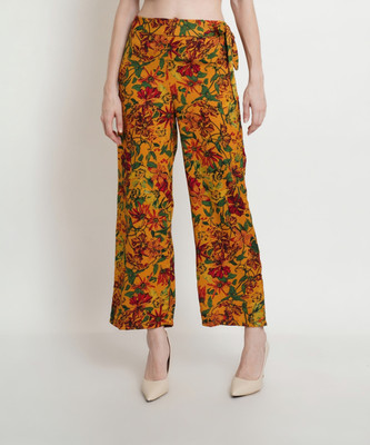 POPWINGS Relaxed Women Yellow Trousers