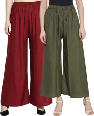 VESTMENT Regular Fit Women Red, Khaki Trousers