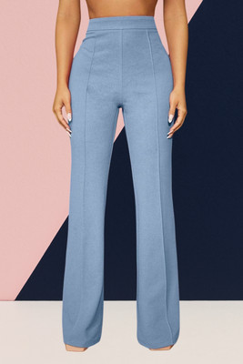 AKOTTY Comfort Fit, Regular Fit Women Light Blue Trousers
