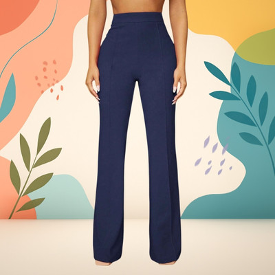 Anitafashion Loose Fit Women Dark Blue Trousers