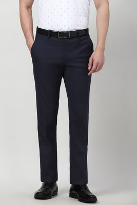 PETER ENGLAND Slim Fit Men Dark Blue Trousers