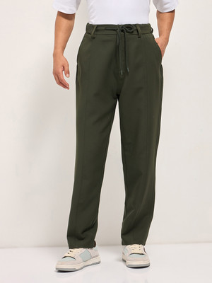THE BEAR HOUSE Loose Fit Men Green Trousers