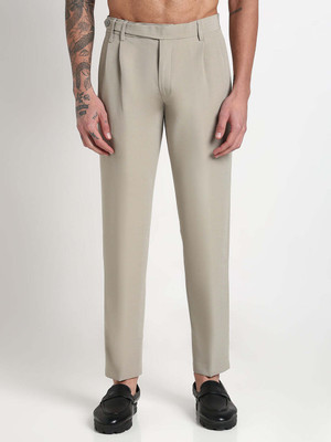 SHOWOFFFF Tapered Men Light Green Trousers