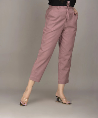 IQRAAR Regular Fit Women Purple Trousers